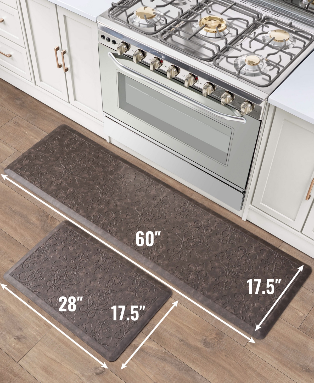 Chef Gear Marni Fatigue-resistant 2-pc. Kitchen Mat Set In Brown