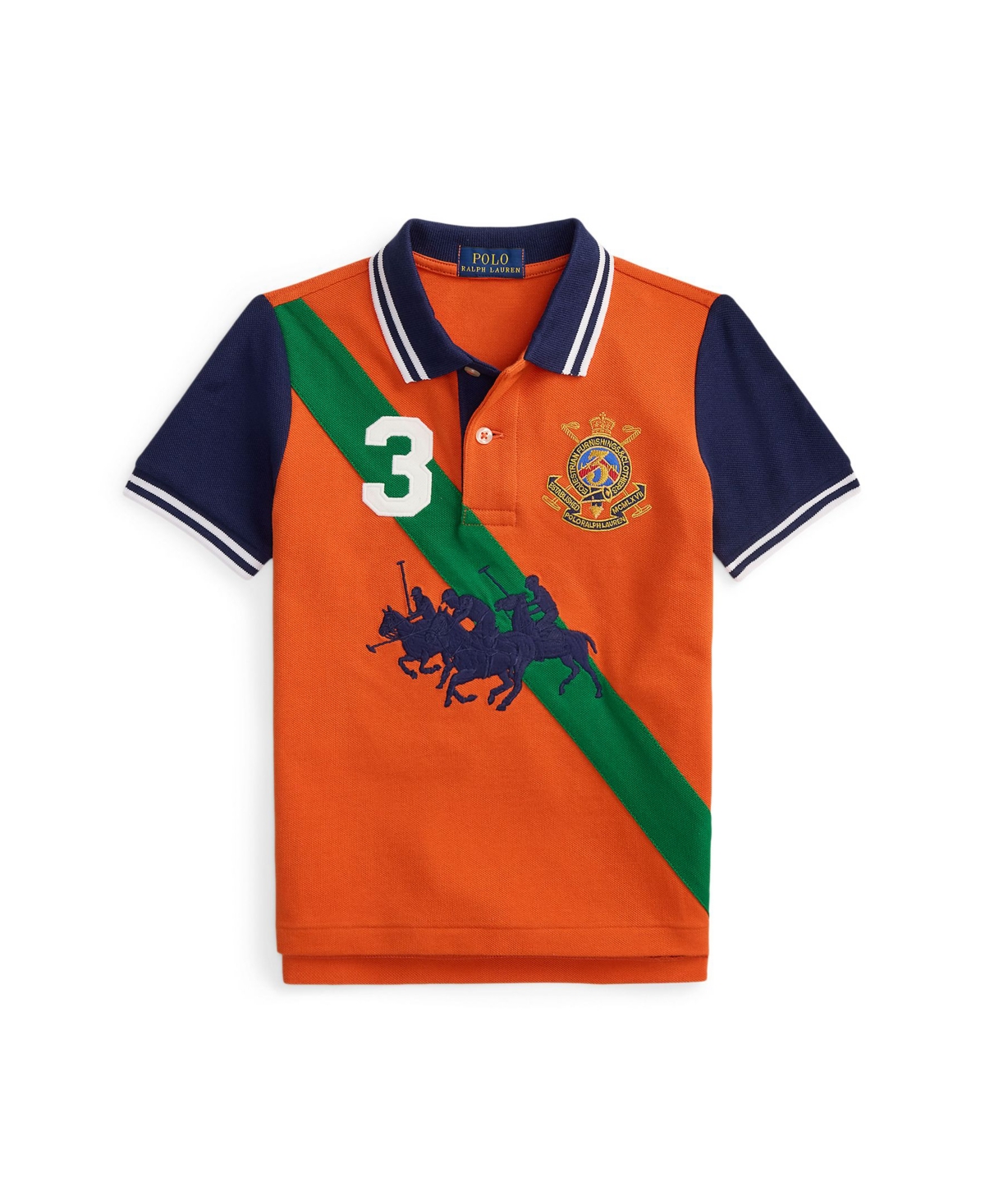 Polo Ralph Lauren Toddler and Little Boys Triple-Pony Cotton Mesh Polo Shirt - Orange