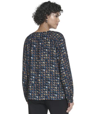 Women's Printed Georgette Long-Sleeve Blouse