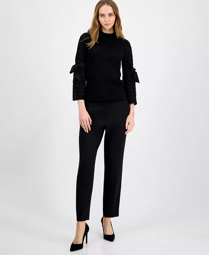 Women's Embellished Bow-Sleeve Mockneck Top - thumbnail 2