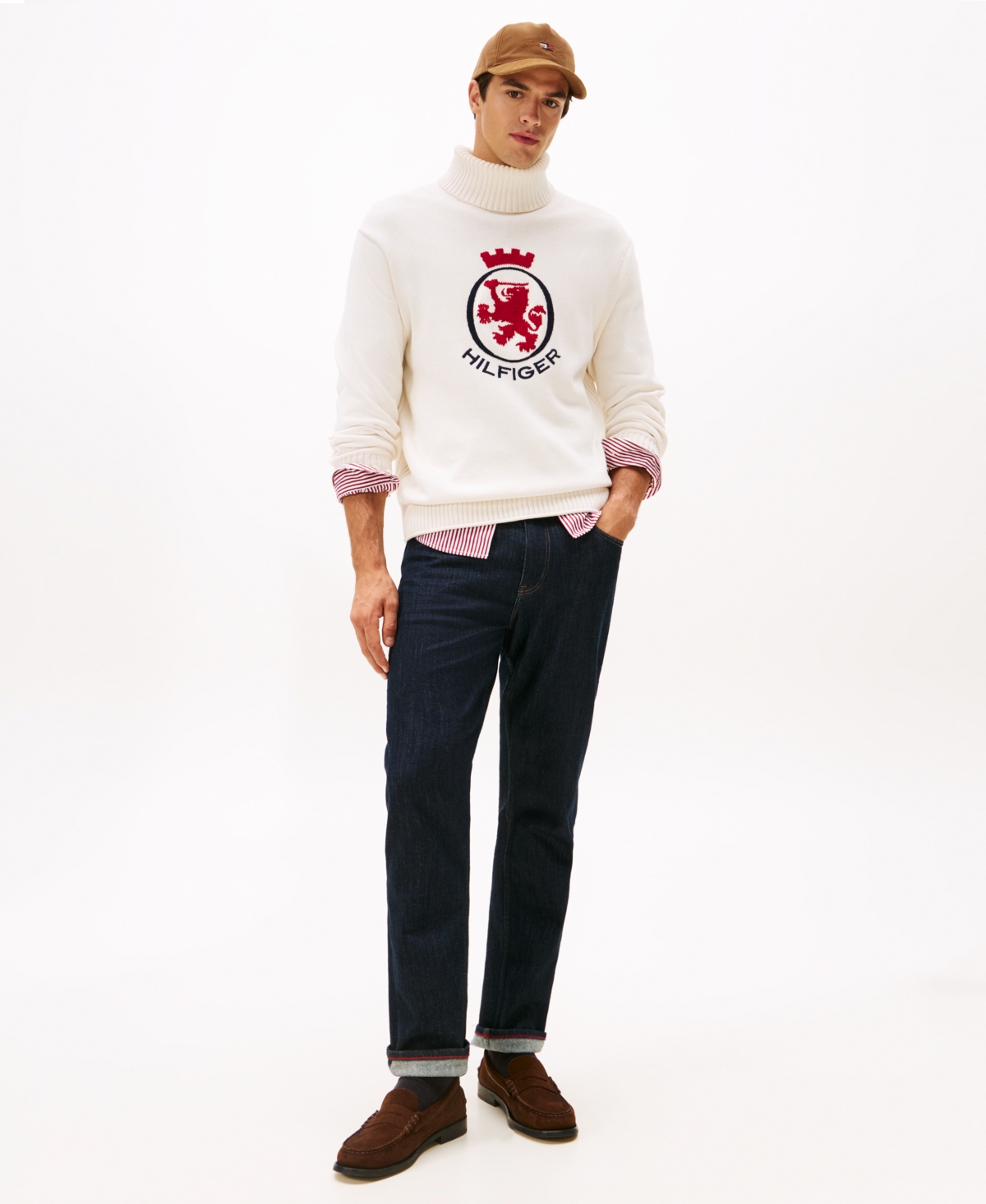 Tommy Hilfiger Men's Logo Crest Turtleneck Sweater