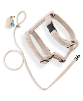 Teddy Boucle Adjustable Harness and Leash Walk Set with Poop Bag Pouch
