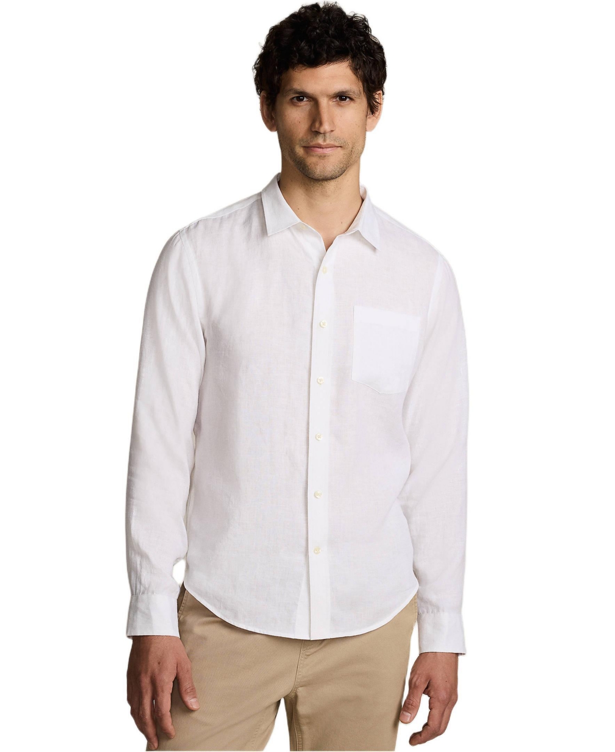 Lands' End Big & Tall Long Sleeve Linen Shirt