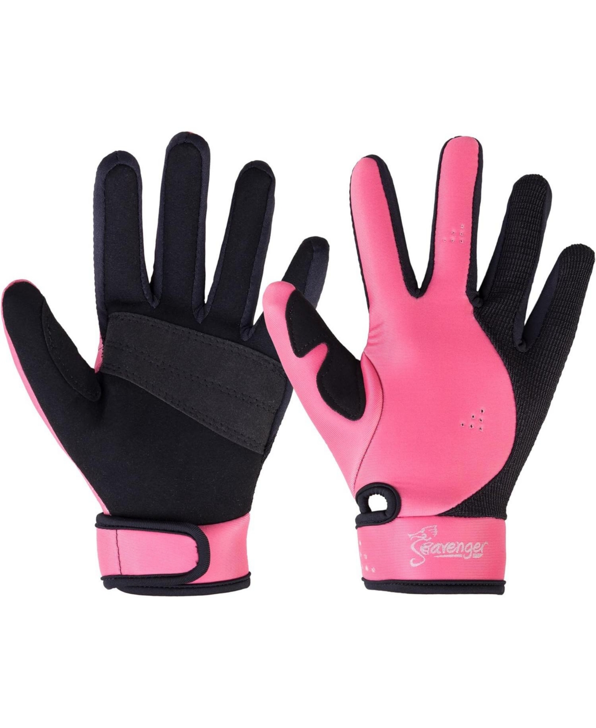 Abyss 1.5mm Mesh Reef Water Sports Gloves with Amara Leather Palm - Yellow / 2XS - Pink