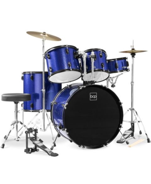 Детские игрушки Best Choice Products Beginner Acoustic 5-Piece Drum Set, Ages 18+, цвет: Тёмный синий
