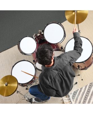 5-Piece Beginner Drum Set w/ Snare, Bass, Toms, Cymbal, Hi-Hat, Sticks, Drum Pedal