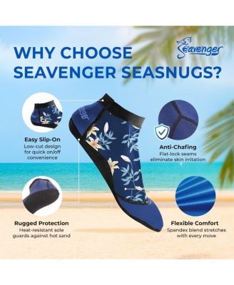 Seavenger SeaSnug Low Cut Beach Socks for All Beach and Sand Activities - Geometric Palm / 3XS