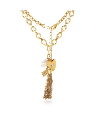 Heart Charm Chunky Chain Necklace