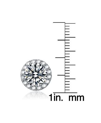 Women's Cubic Zirconia White Gold Plated Round Stud Earrings