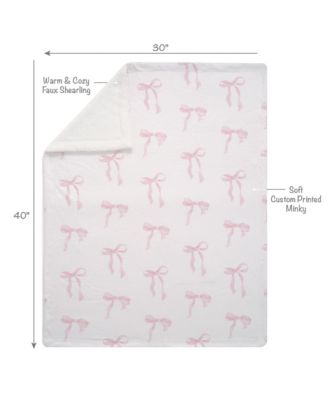 Coquette Floral Pink Bows Aesthetic Warm Fleece Baby Blanket