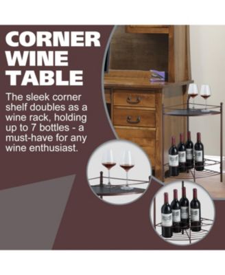 Dover Corner Wine Rack Table, Bronze