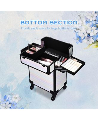 Folding Manicure Table & Rolling Makeup Train Case Pure ForgetMeNot