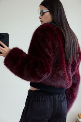 Women's Raspberry fur jacket