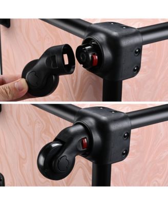 Folding Manicure Table Nail Desk & Rolling Makeup Train Case CB Dusk