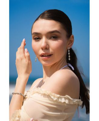 Lucia Cascade Pave Shell Drop Earrings