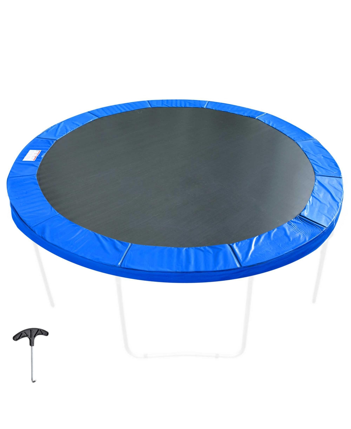 Trampoline Mat & Pad Replacement Kit w/ 72V-Ring for 14ft Round Trampoline Frame - Natrual