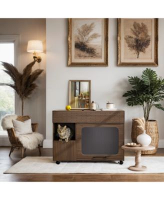 Furniture Style Cat litter box house With Storage