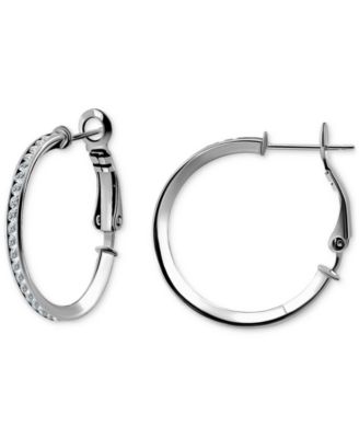 Cubic Zirconia Small Hoop Earrings, 1", Macy's Exclusive 