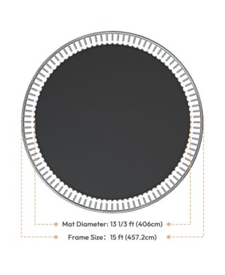 Trampoline Mat & Pad Replacement Kit with 96 V-Hooks Fits 15 ft Trampoline Frame Green