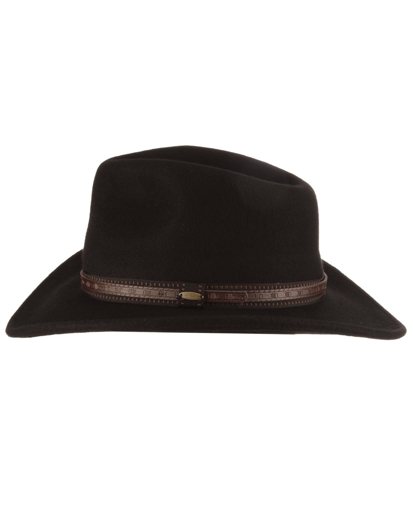 Мужской головной убор Scala Wool Felt Outback Overlay Hat, цвет: Чёрный — фото 2