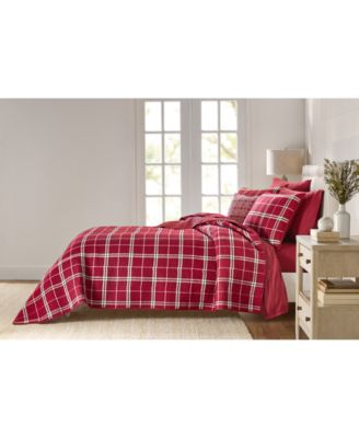 Brushed Cotton Plaid Red 3-Pc. Quilt Set, Full/Queen, Macy's Exclusive
