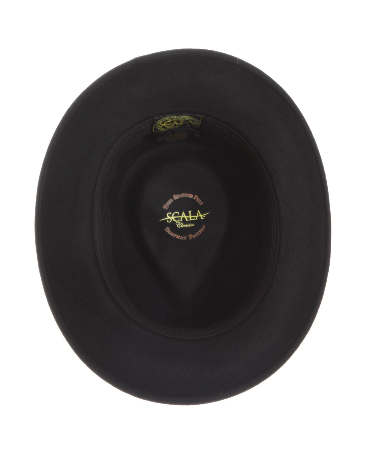 Мужской головной убор Scala Wool Felt Fedora Hat, цвет: Чёрный — фото 3