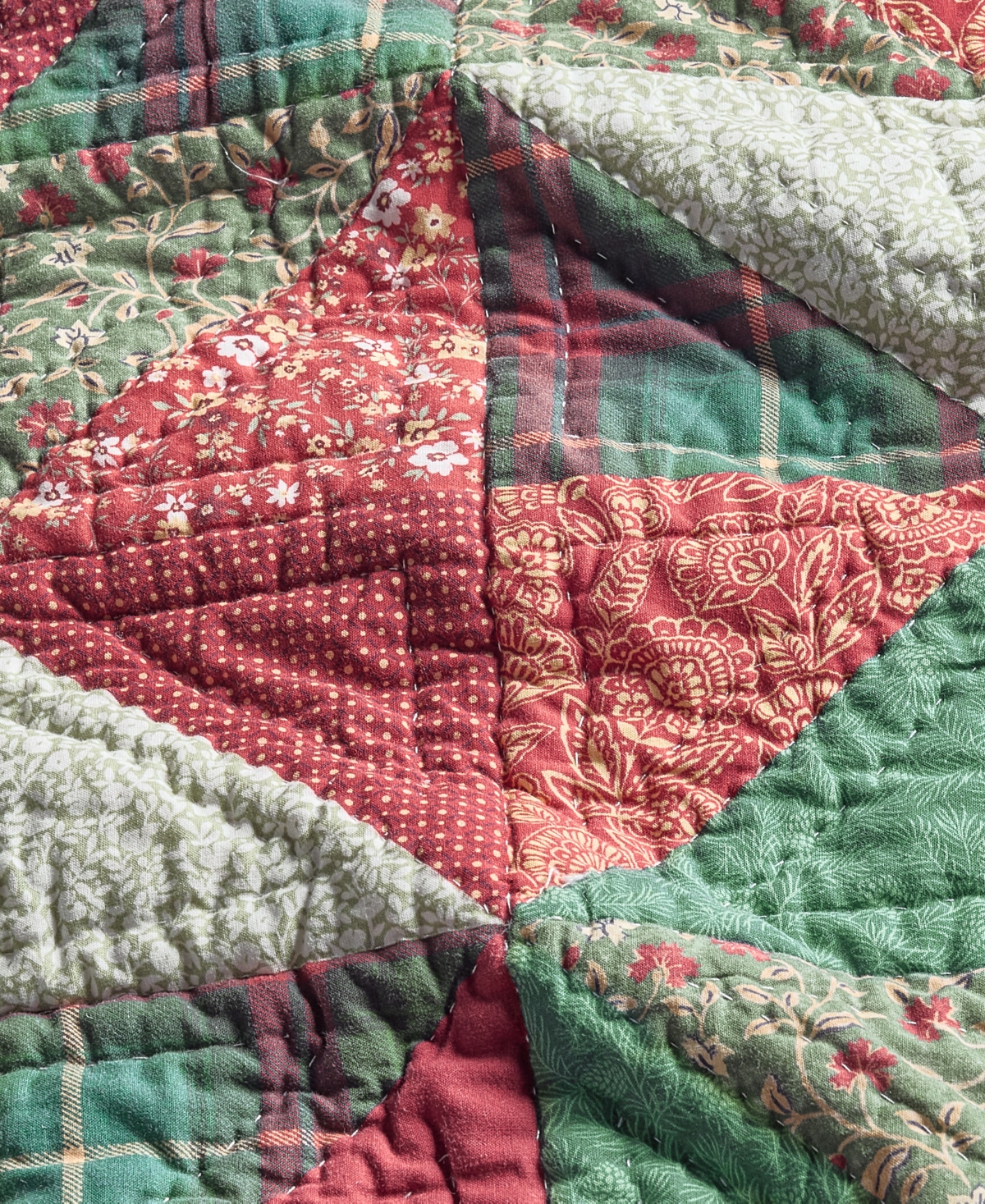 Charter Club Tinsel Tree 3-pc. Quilt Set, Full/queen, Macy's Exclusive In Green