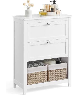 Compact Bathroom Cabinet with Storage, Cloud White
