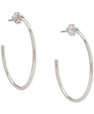 Spade Flower Medium Hoop Earrings, 1.63"