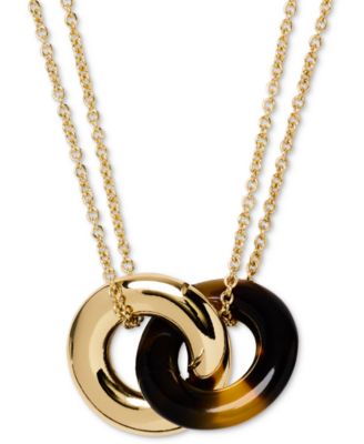 Gold-Tone Interlock Pendant Necklace, 16" + 3" extender