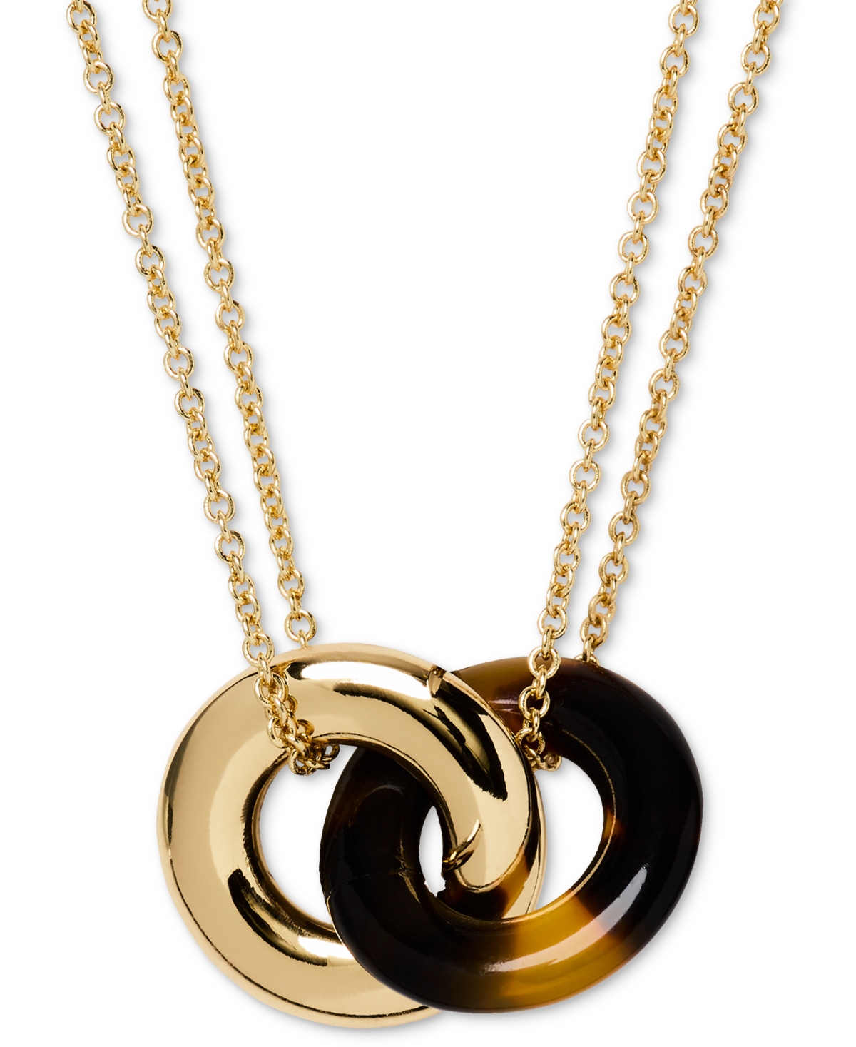 Kate Spade New York Interlock Pendant Necklace In Brown