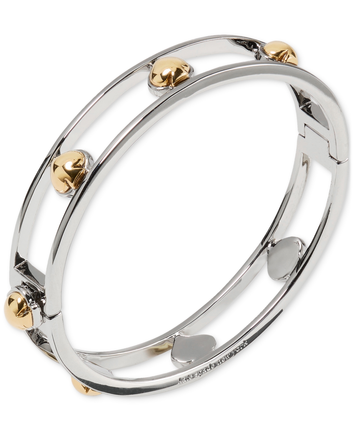 Kate Spade Two-tone Sculpted Spade Cut Out Bangle Bracelet In Multi