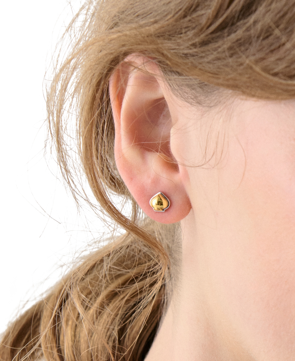 Kate Spade Two-tone Sculpted Spade Mini Stud Earrings