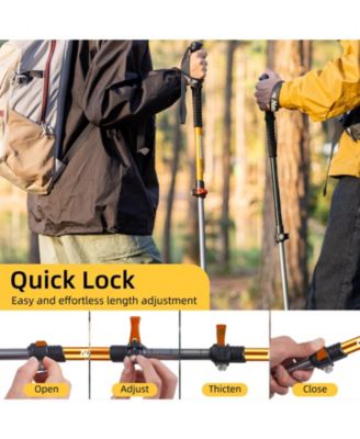 1pc Ultralight Trekking Pole - Adjustable Hiking Sticks w/Secure Lock, EVA Grip,4 Colors, 50-135cm (20-53in) for Adults & Kids