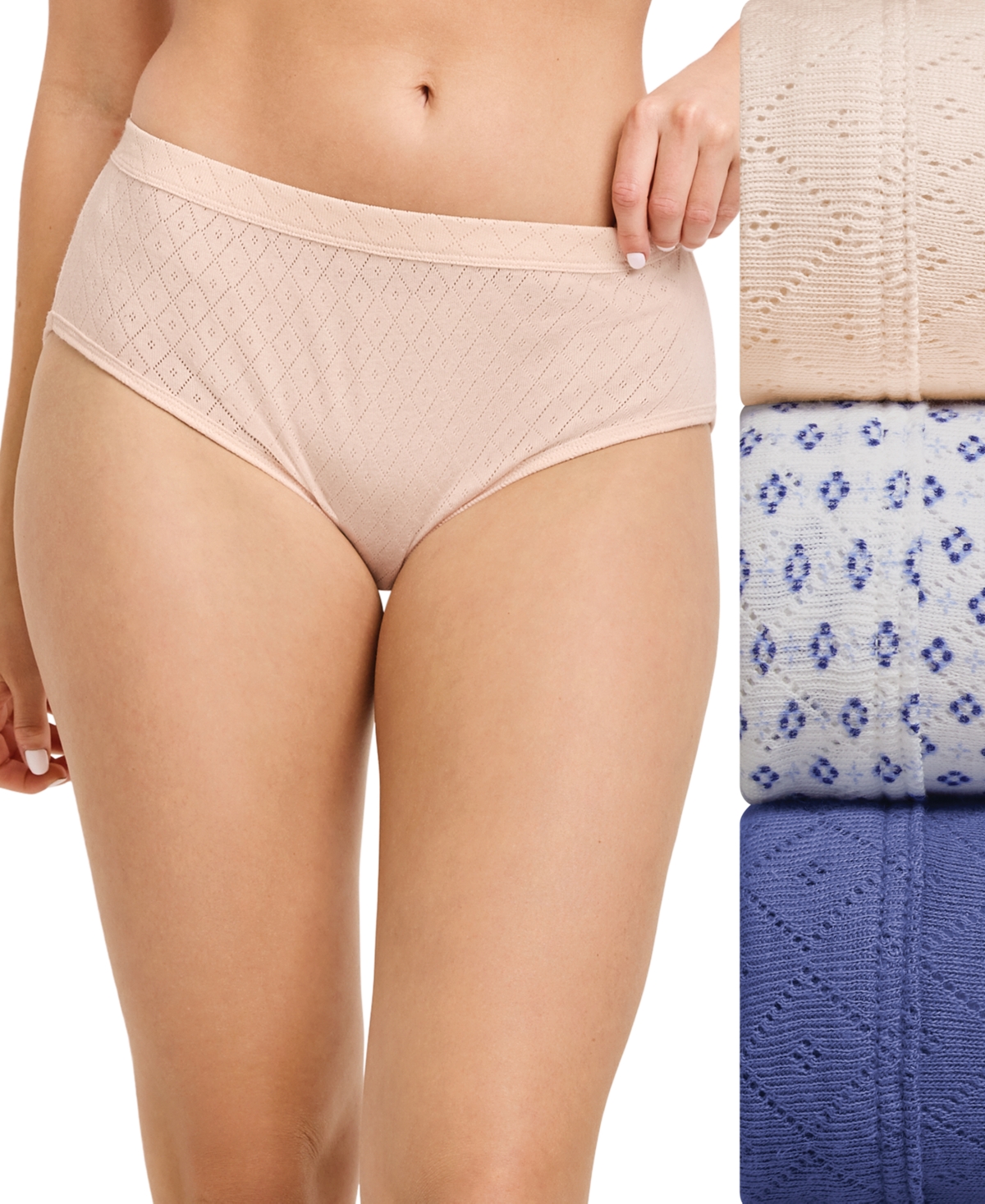 Jockey Elance Breathe Hipster Underwear 3 Pack 1540, Also Available In Extended Sizes In Neutral