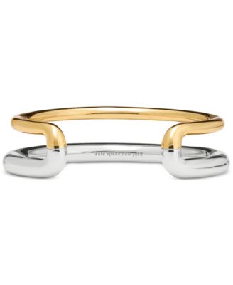 Two-Tone Interlock Cuff Bracelet