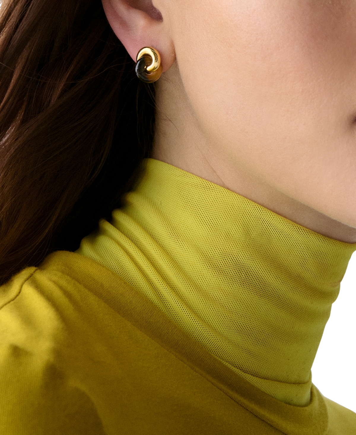 Kate Spade New York Interlock Tortoiseshell Look Stud Earrings In Brown
