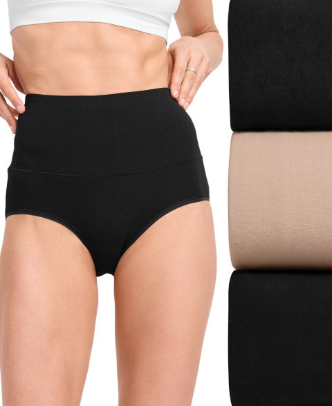 Трусы-брифы Skimmies® Smoothing, хлопок, 3 шт. — Jockey, цвет: Чёрный