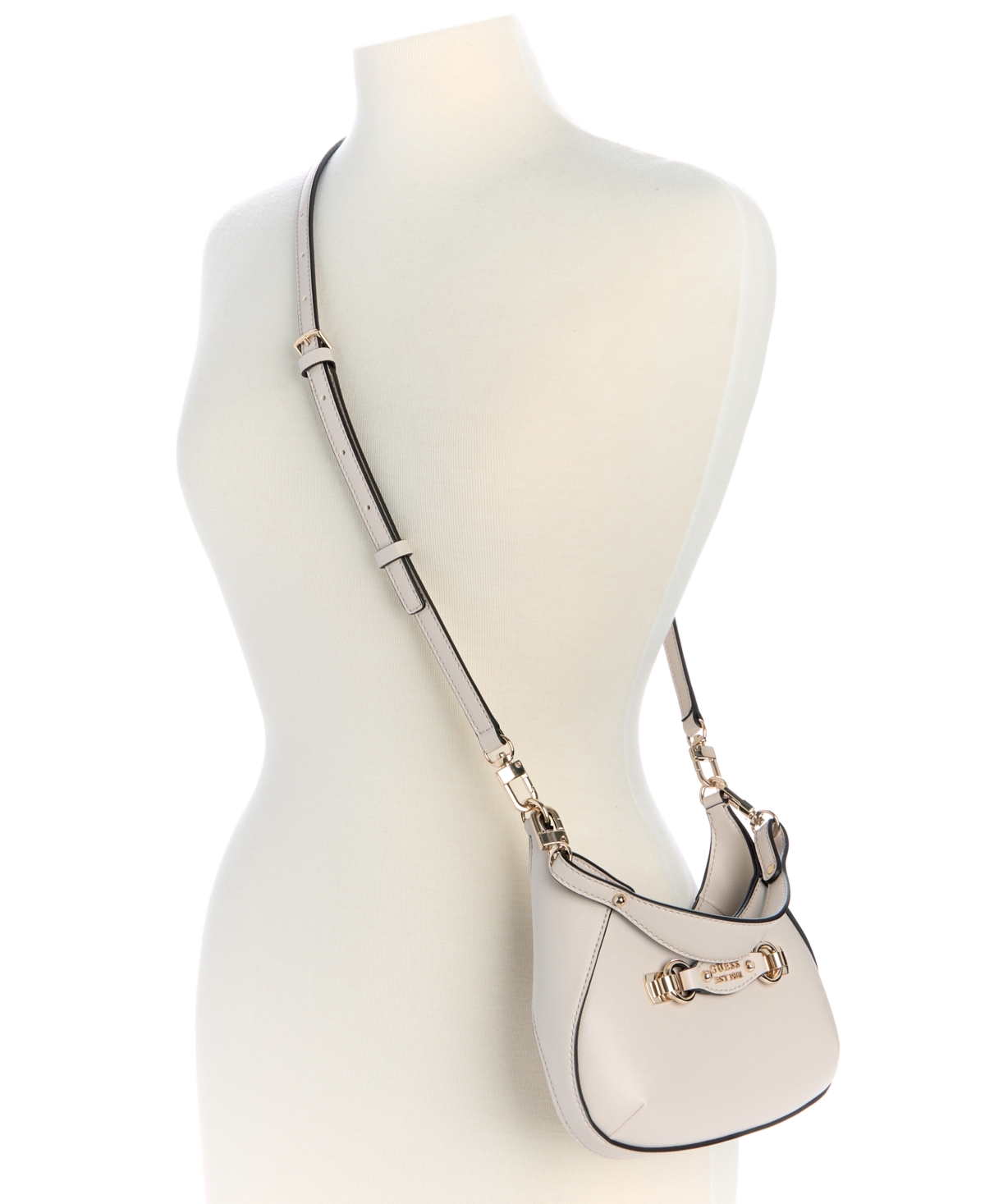 Guess Mimina Small Top Zip Crossbody Bag In Gray