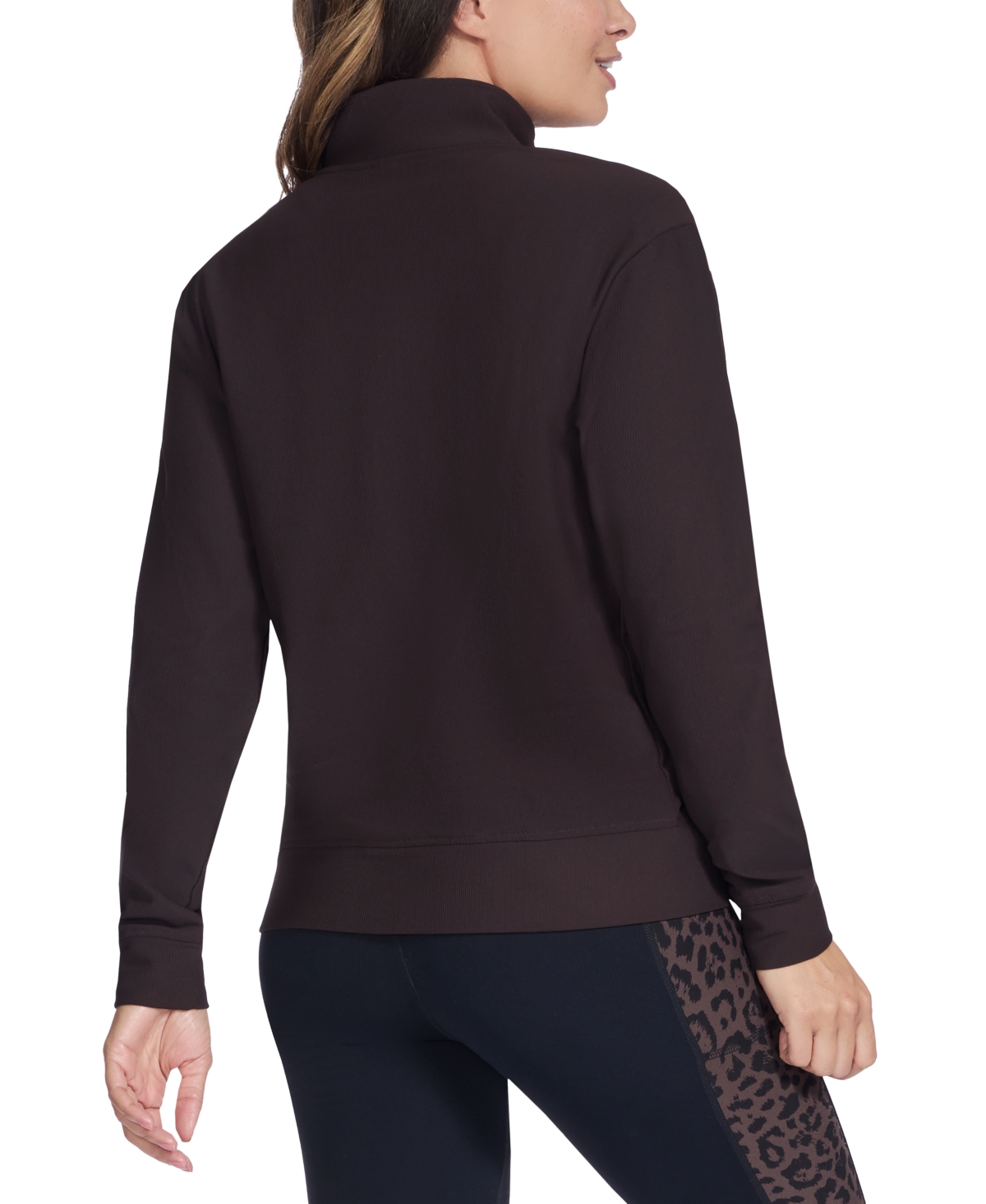 Skechers Women's Go Luxe Ribbed Knit Quarter Zip Jacket