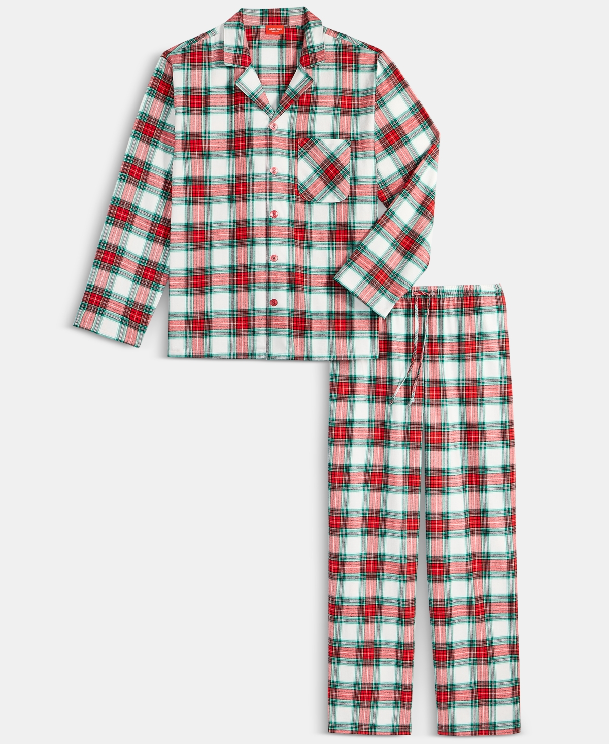 Holiday Lane Men's Merry Plaid Notch Collar Matching Family Pajamas Set, Created For Macy's In Multi