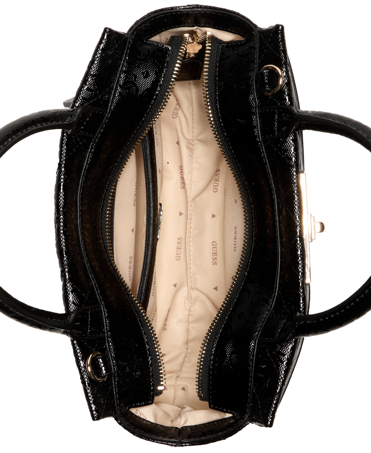 Guess Idra Small Quilted Satchel Bag In Black