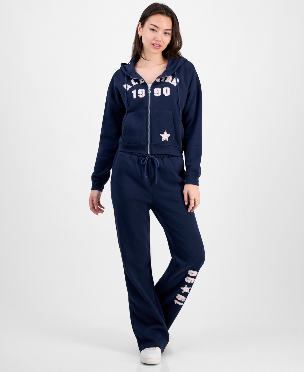 Planet Heart Juniors' Novelty Flare Fleece Sweatpants In Blue