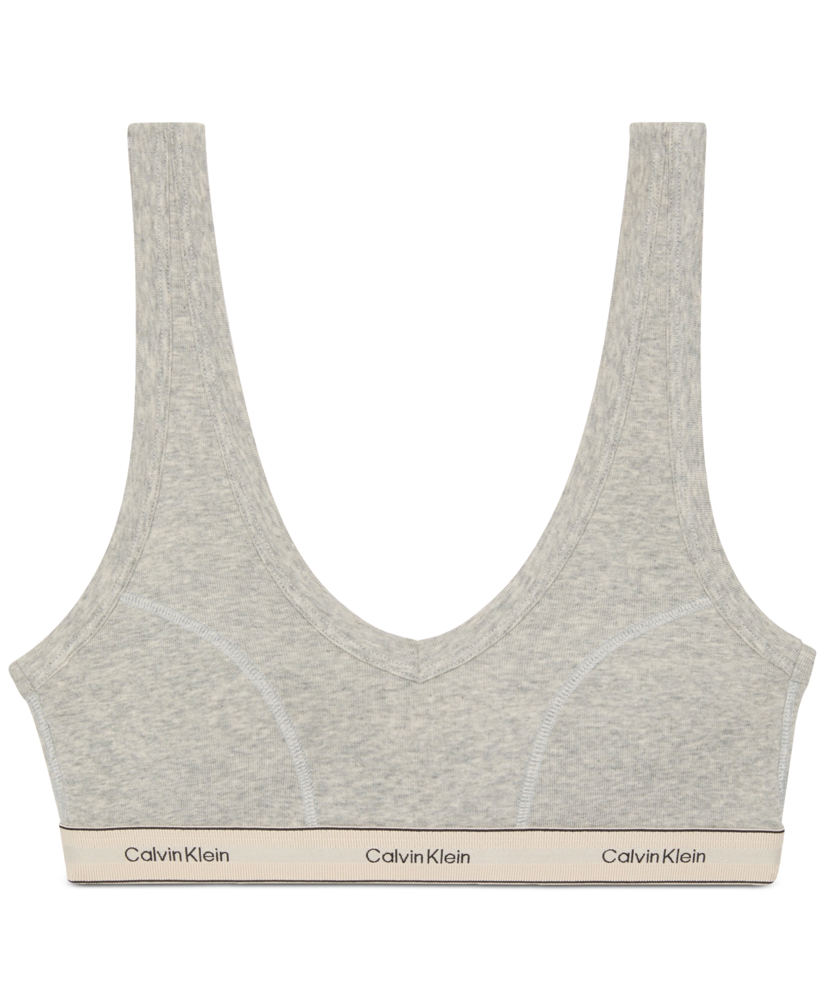 Calvin Klein Women's Heritage Cotton Lightly Lined Bralette Qf8594 In Gray