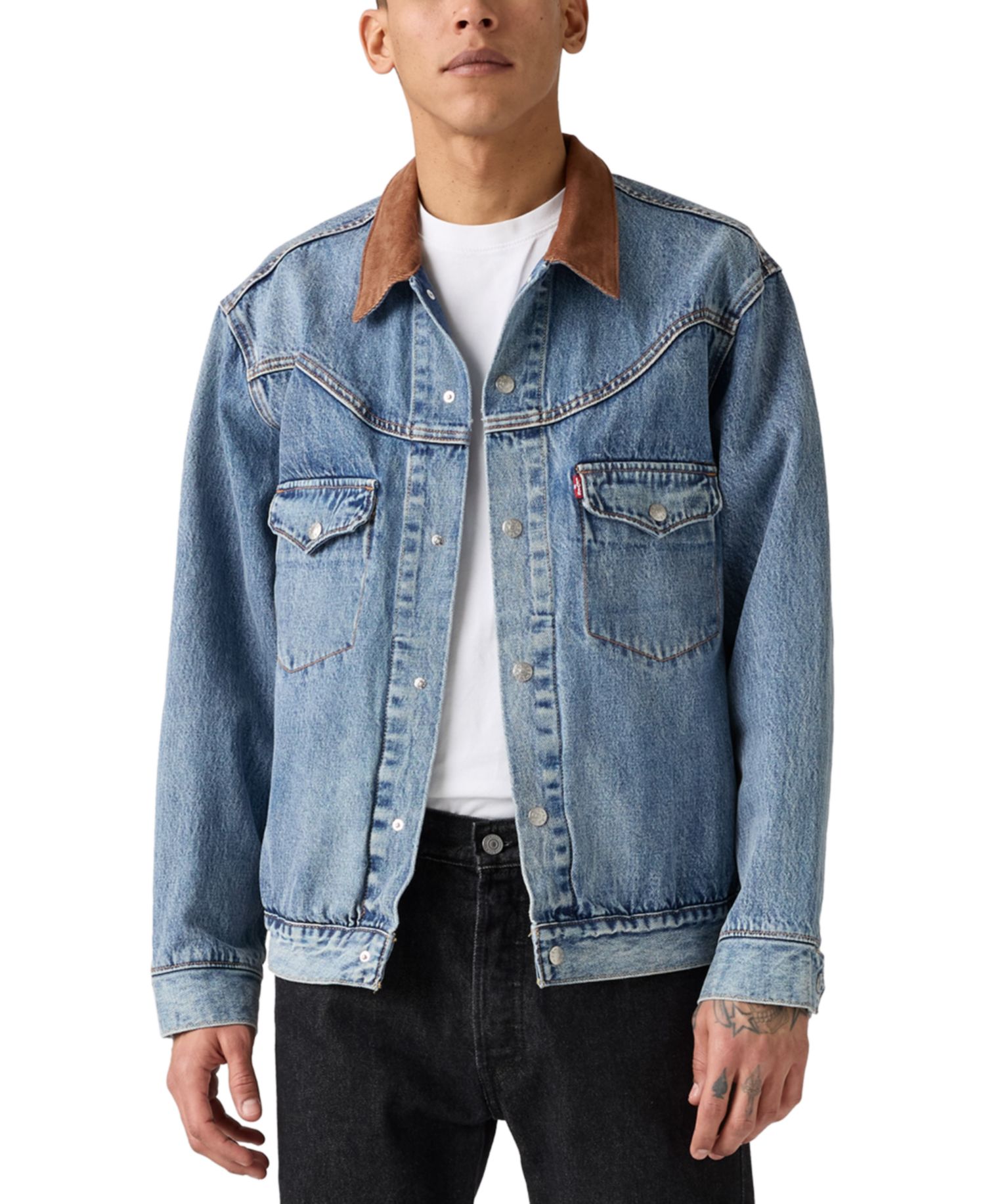 Men's Western Shorthorn Relaxed-Fit Denim Trucker Jacket