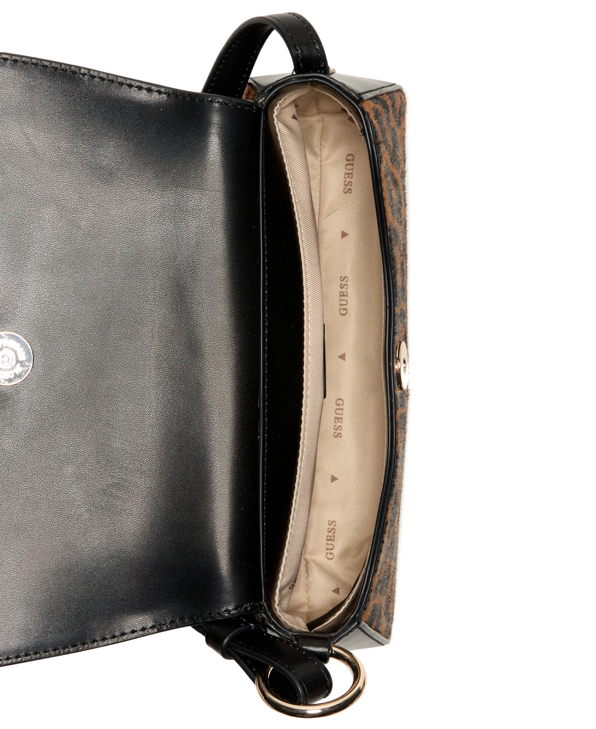 Guess Domitilla Small Flap Shoulder Bag In Brown