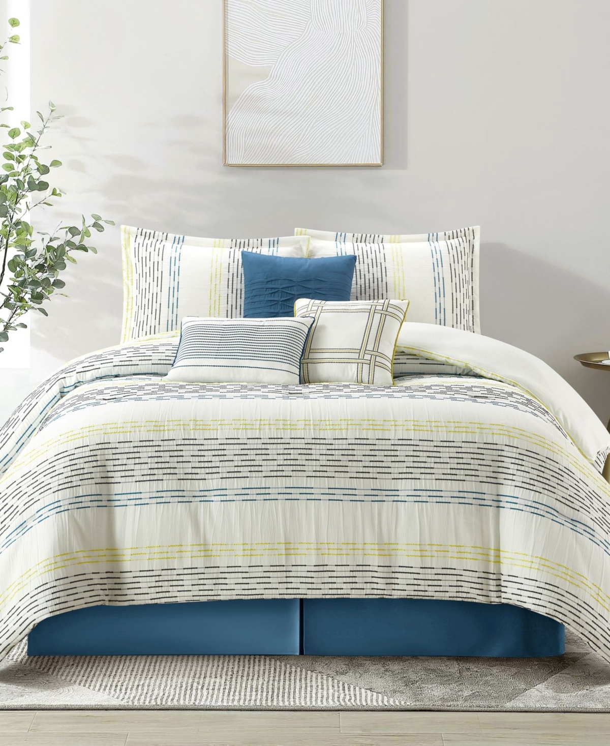 Stratford Park Merida Stripes 7-pc. Comforter Set, King In Multi