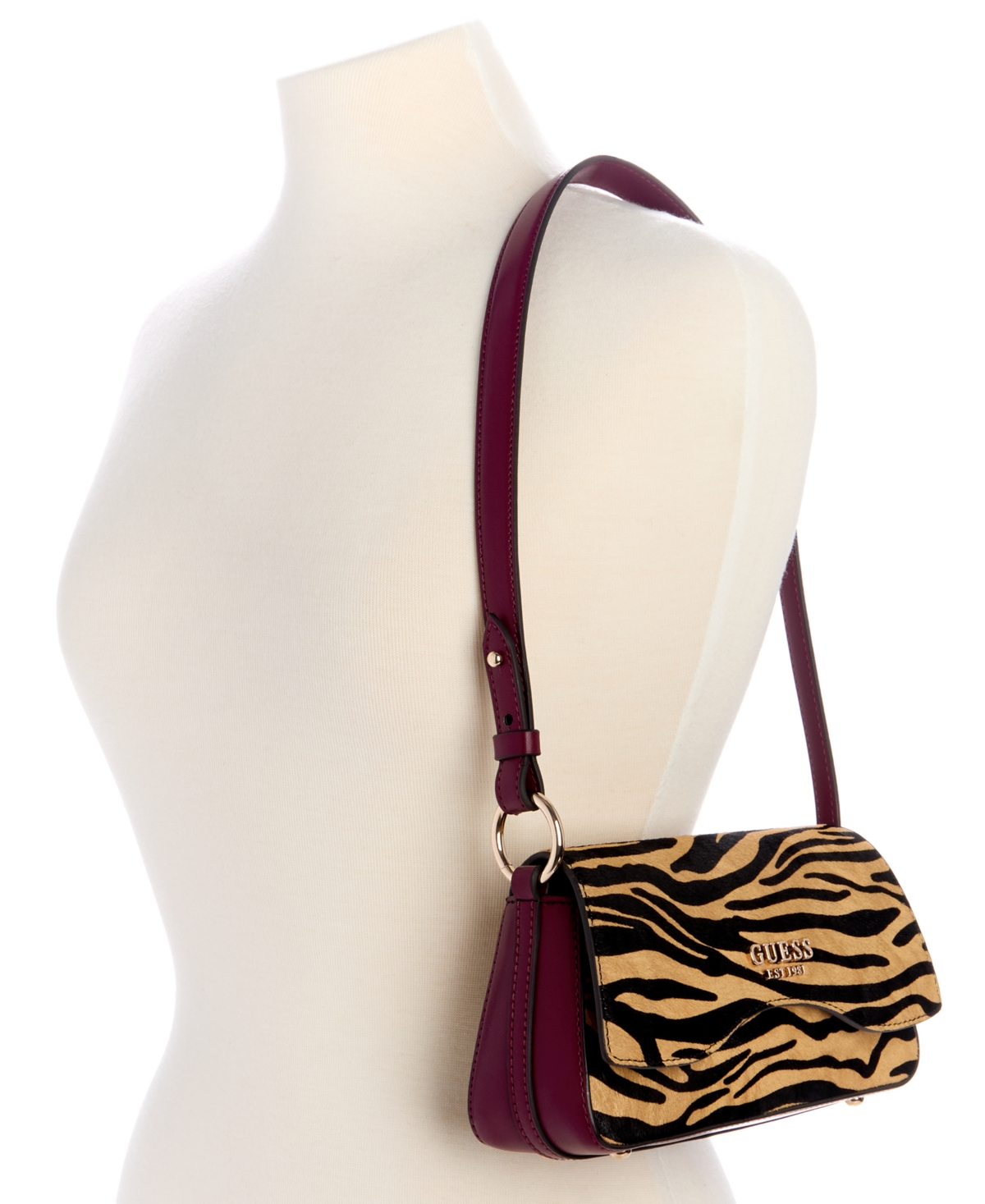 Guess Domitilla Small Flap Shoulder Bag In Black