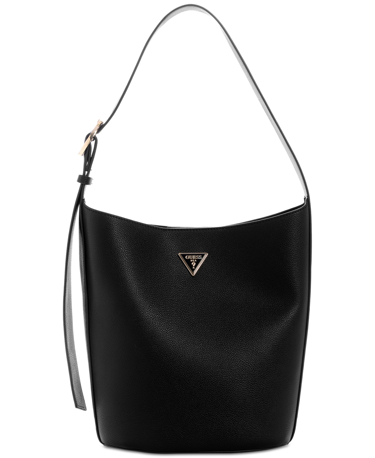 Guess Meridian Ii Medium Bucket Bag In Black