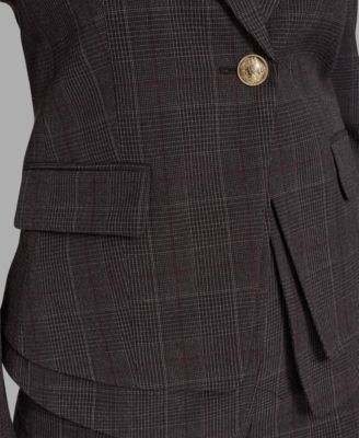 Women's Plaid Double-Hem Blazer
